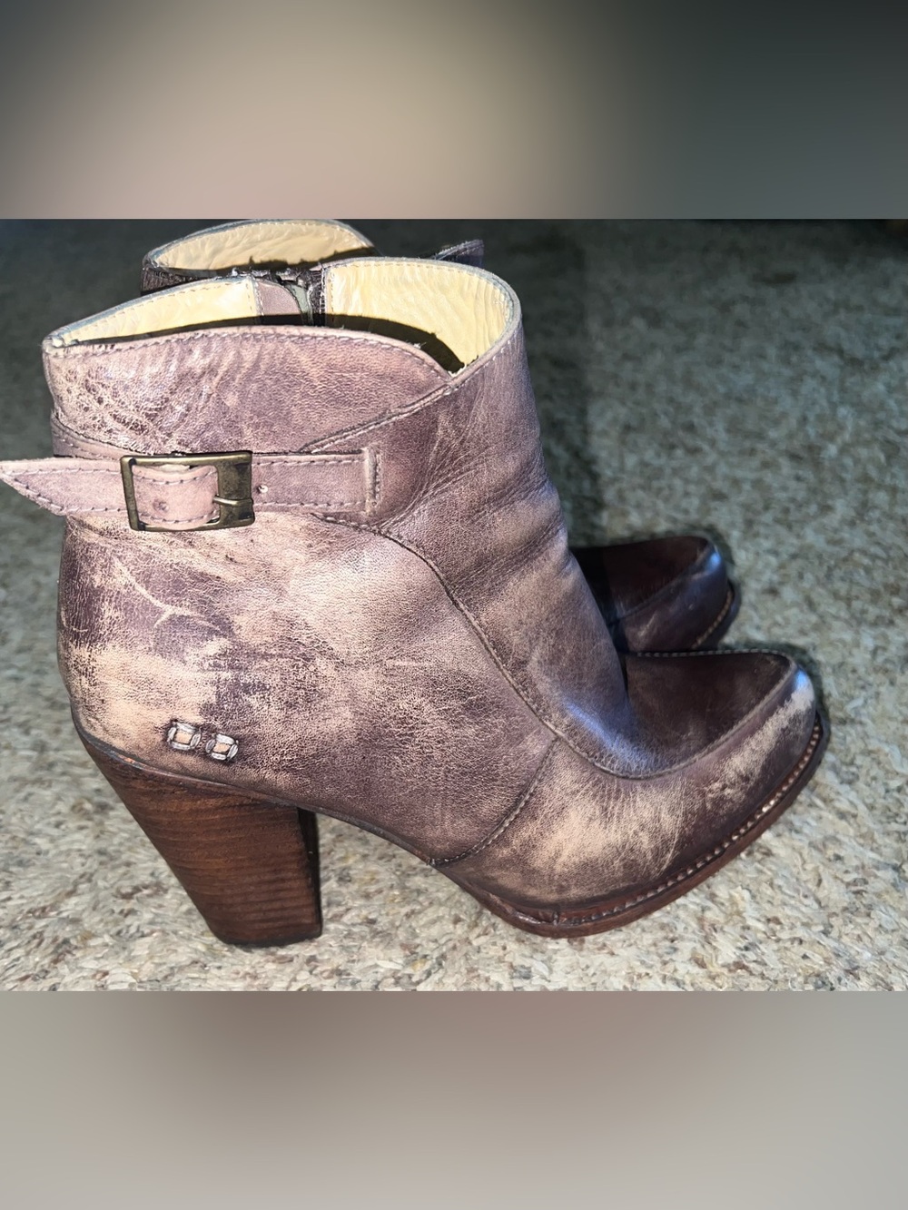 Bed Stu Isla Ankle Boot Distressed Rustic Rodeo Coastal Festival block heel W 8